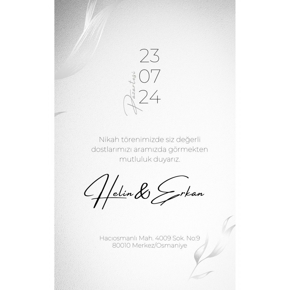 Zarfsız Düğün Davetiyesi 500 Adet - arl7254