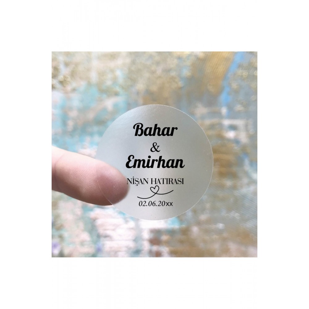 Kişiye Özel Söz, Kına, Nişan, Düğün 3,5cm 88 Adet Şeffaf Etiket - Arl Etiket Tasarım