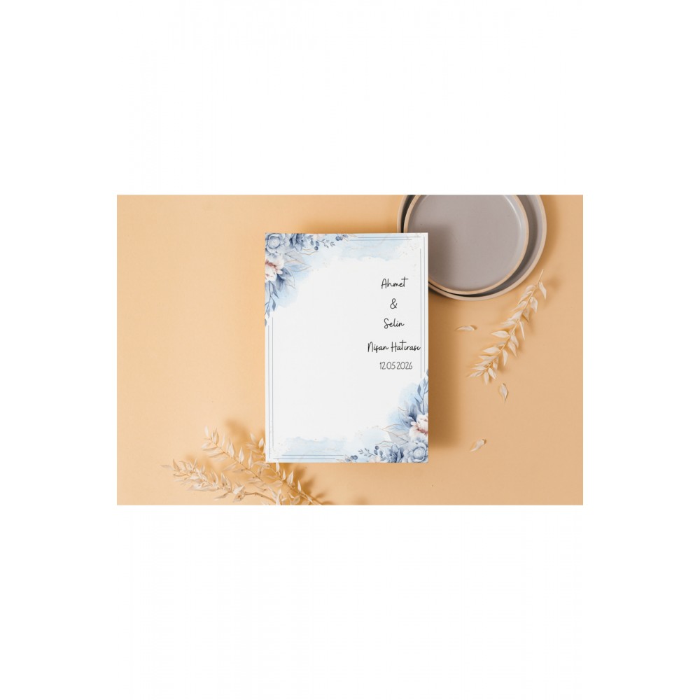 Söz, Kına, Nişan, Düğün Hatırası Davetiye Kartı 9x15 cm 56 Adet - Arl Etiket Tasarım