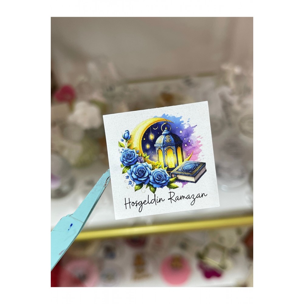 Hoşgeldin Ramazan 4x4 cm Yapışkanlı Etiket -ARLetikettasarim