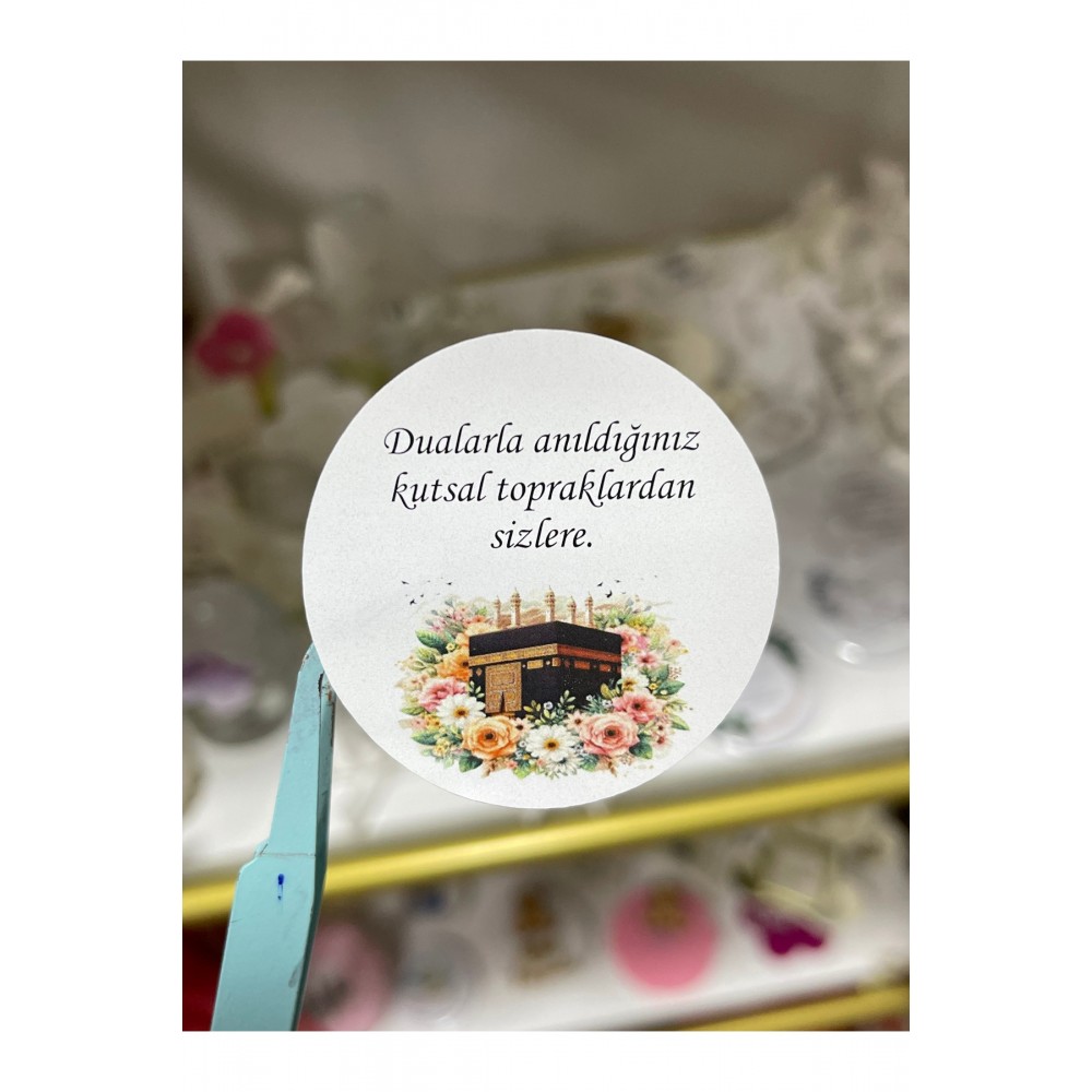 Hac ve Umre Hatırası Etiketi 5x5 cm 40 Adet -Arletikettasarim