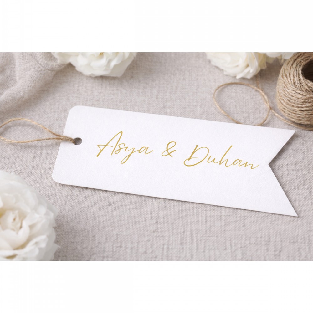 Hediyelik Flama Etiket Kart söz, kına,nişan,düğün 6x2 cm 100 Adet