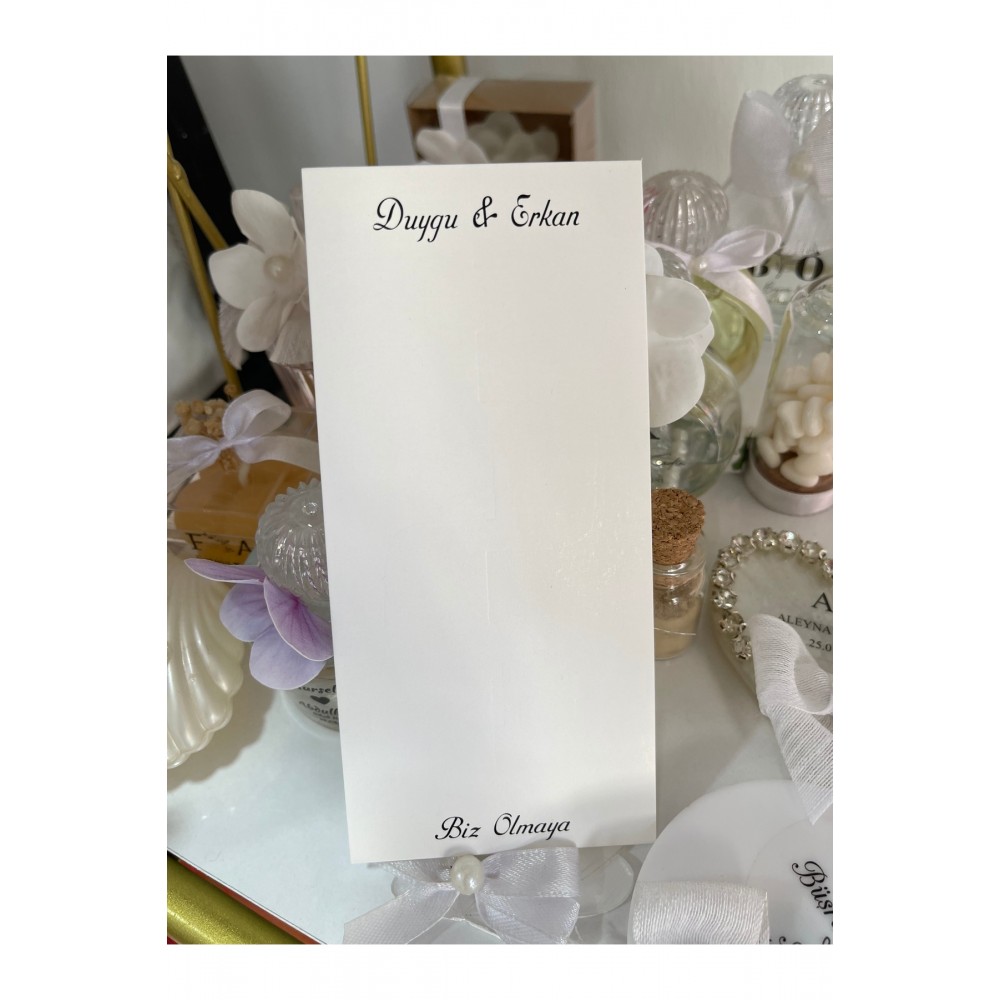 Kişiye Özel Söz Kına Nişan Düğün 7x15 cm Hediyelik Kart– 56 Adet