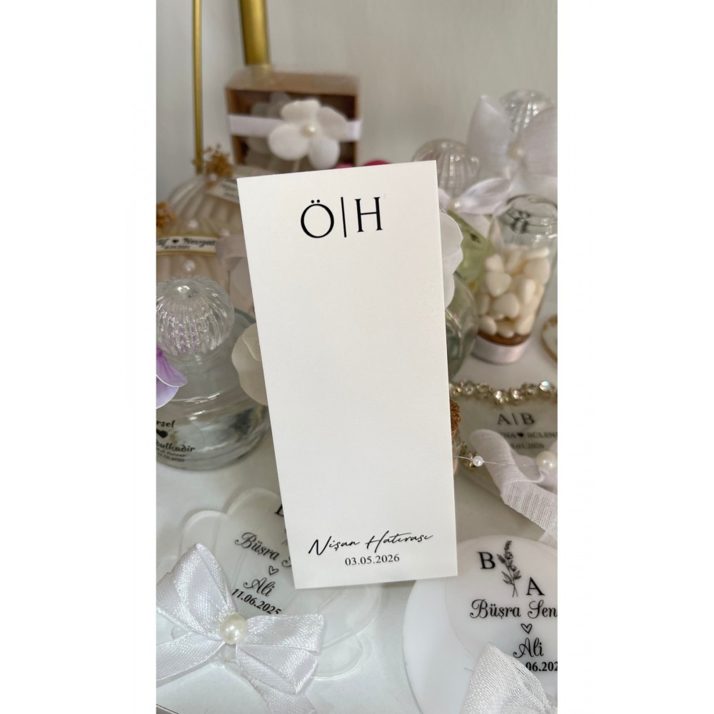 Söz Nişan Kına Düğün Parfüm ve kolonya Şişesi Kartı 7x18 cm 56 Adet – 10 ml Şişe Kartı