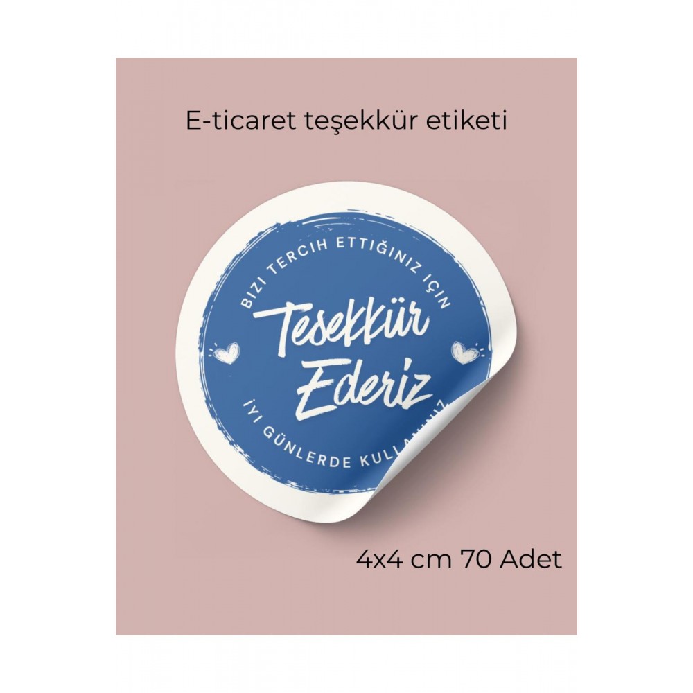 E-Ticaret Yuvarlak Yapışkanlı Etiket 4x4 cm 70 Adet - Arl Etiket Tasarım