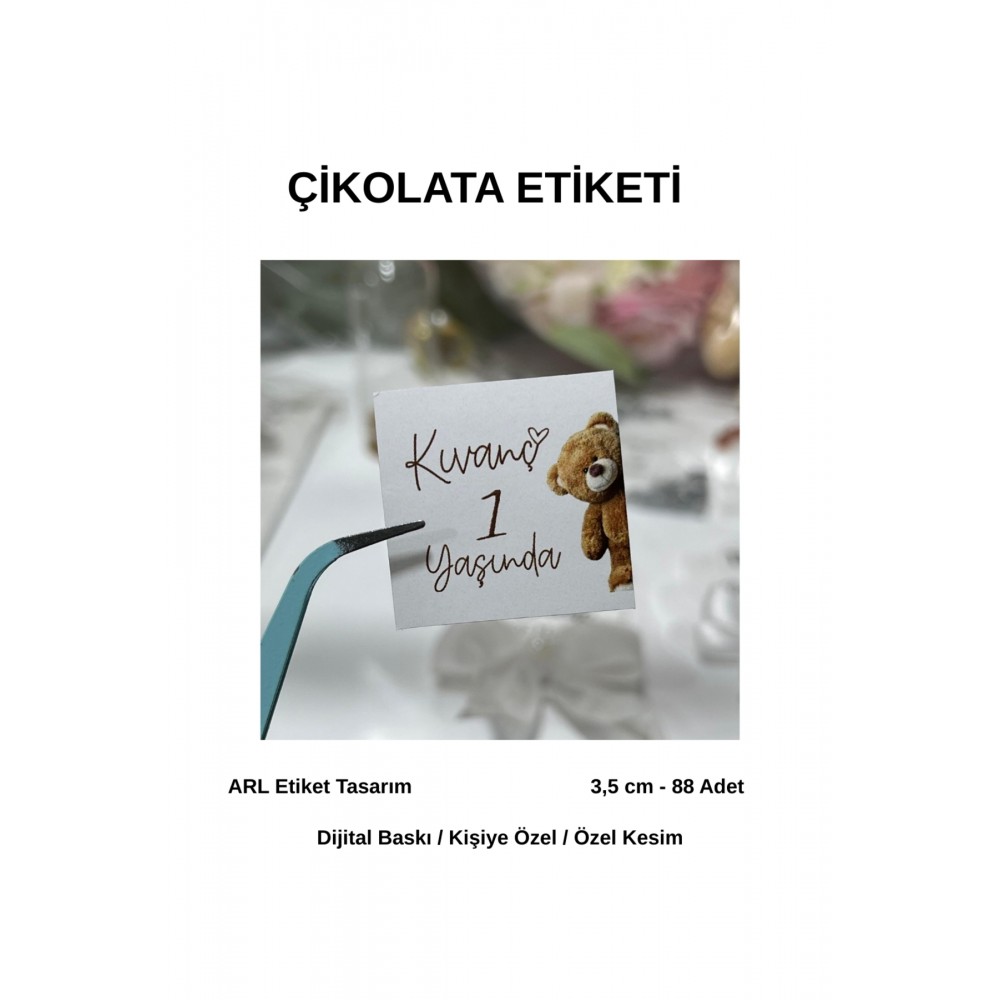 Doğum Günü İsme Özel Etiket 35 mm 88 Adet - Arl Etiket Tasarım