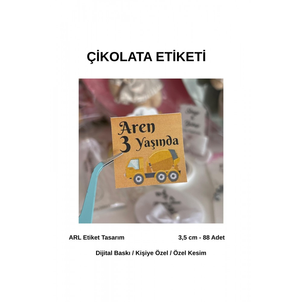 Doğum Günü İsme Özel Etiket 35 mm 88 Adet - Arl Etiket Tasarım