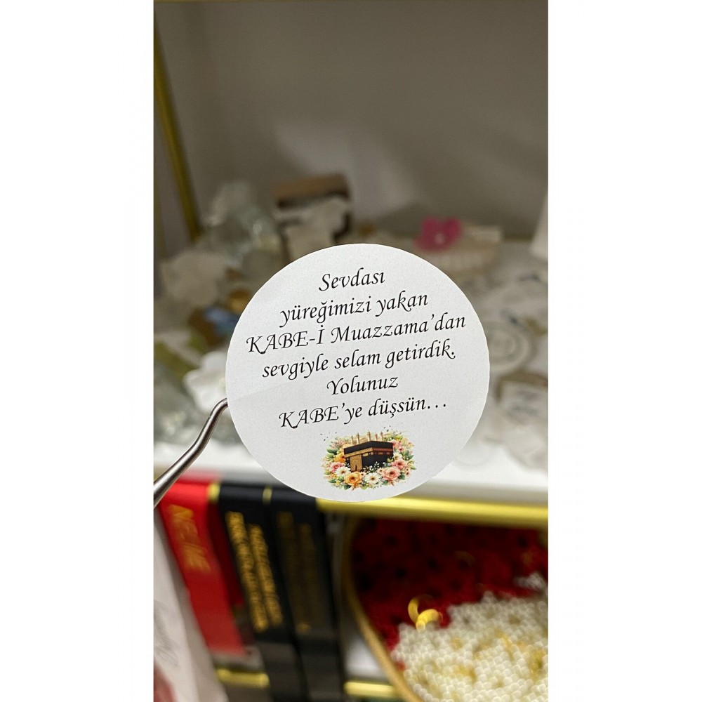 Hac ve Umre Hatırası Hediyelikler için Yapışkanlı Etiket 5x5 cm 80 Adet - Arl Etiket Tasarım