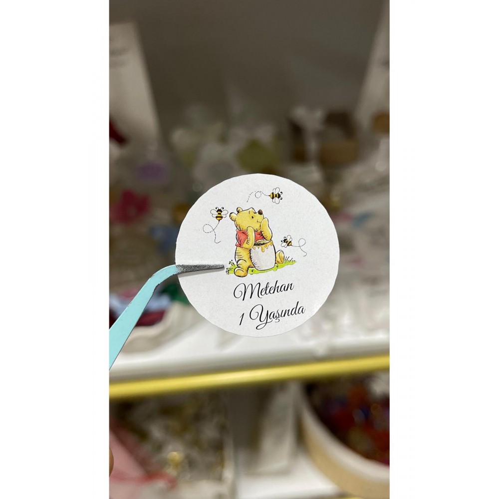 Doğum Günü Yuvarlak Yapışkanlı Etiket 3,5x3,5 cm 88 Adet - Arl Etiket Tasarım