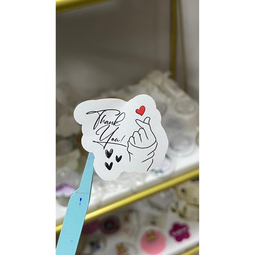 Thank You Yazılı E-Ticaret paketleme Etiketi Özel Kesim 50 Adet