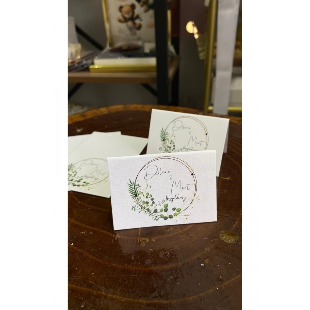 Bükmeli Masa Kartı 7x10 cm 25 Adet - ARL etiket tasarım