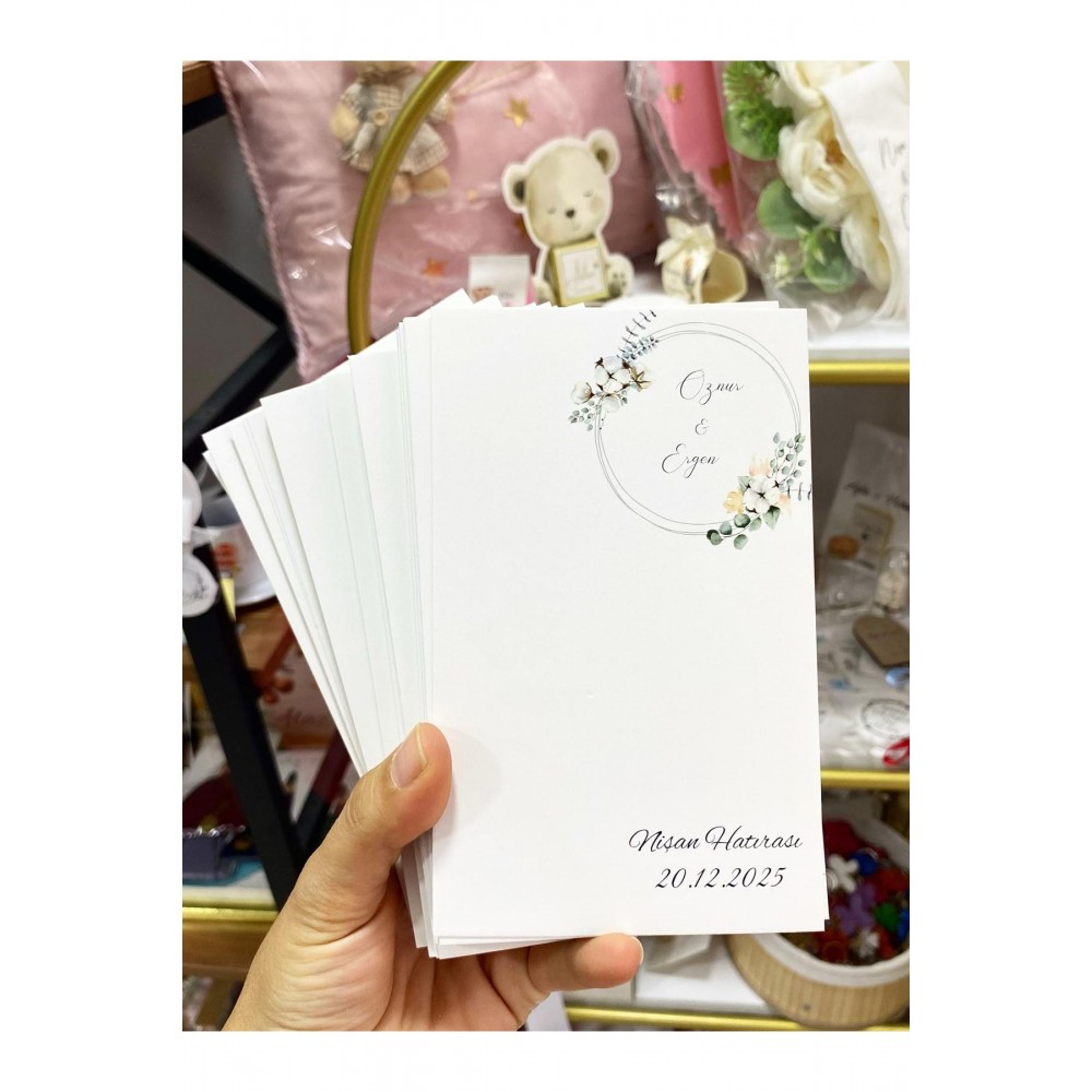 Söz, Kına, Nişan Hatırası Anahtarlı ve Hediyelik Kartı 9x15 cm 50 Adet