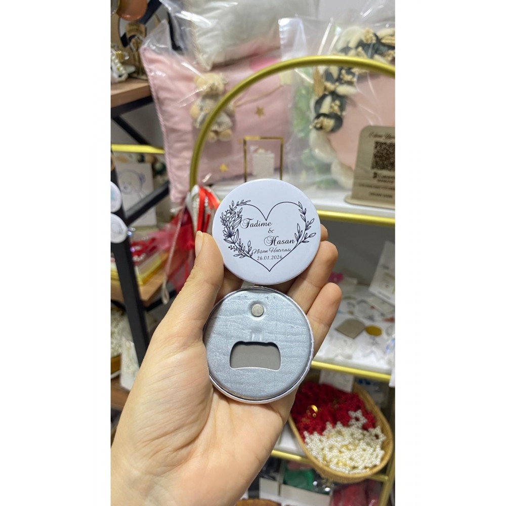 Açacaklı Magnet Buton Rozet 58mm 9 Adet söz, kına, nişan, düğün